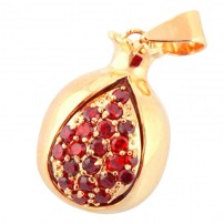 Gold Filled Garnet Pomegranate Pendant